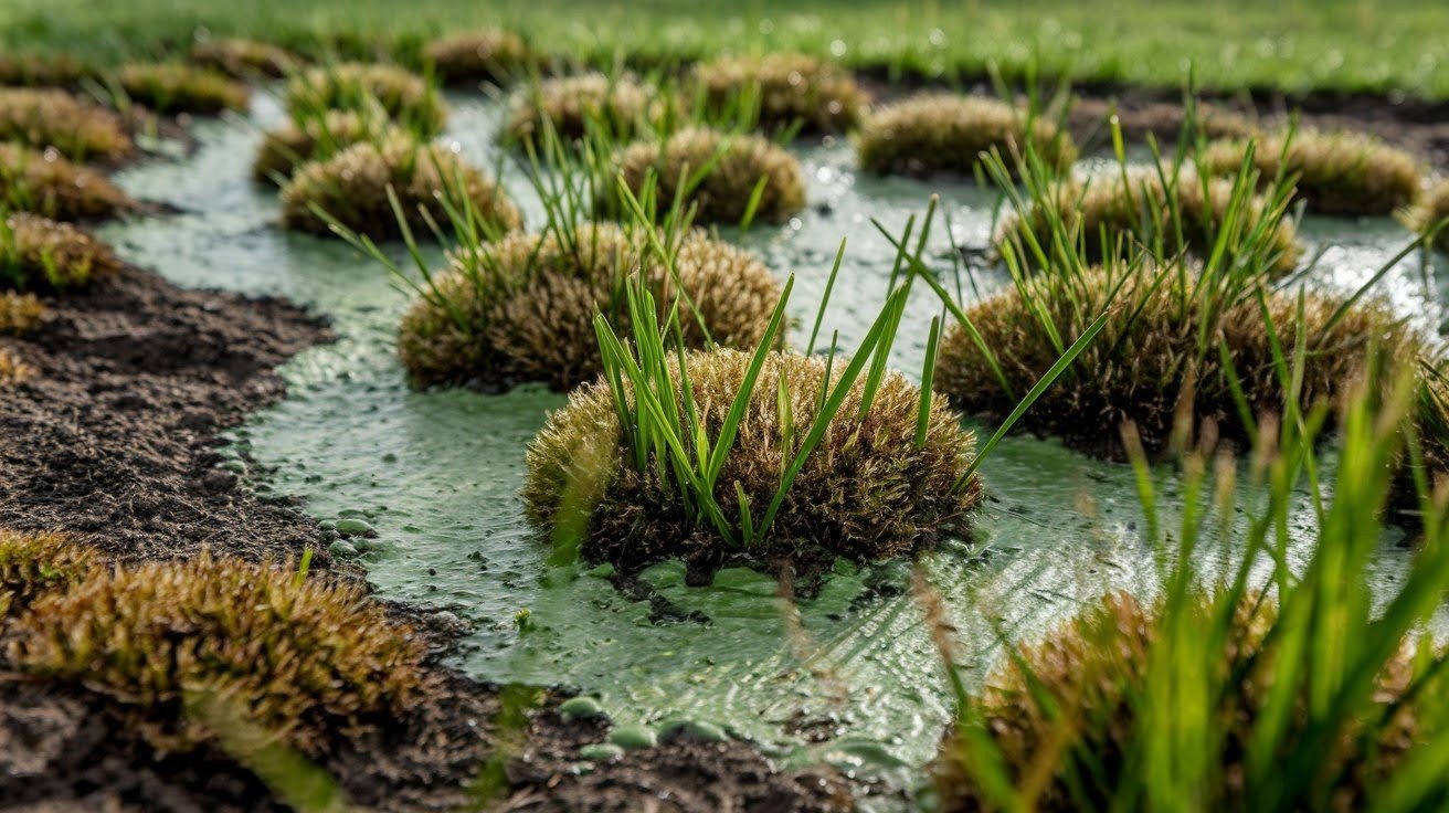 Algae and Moss Growth on Soil Surface