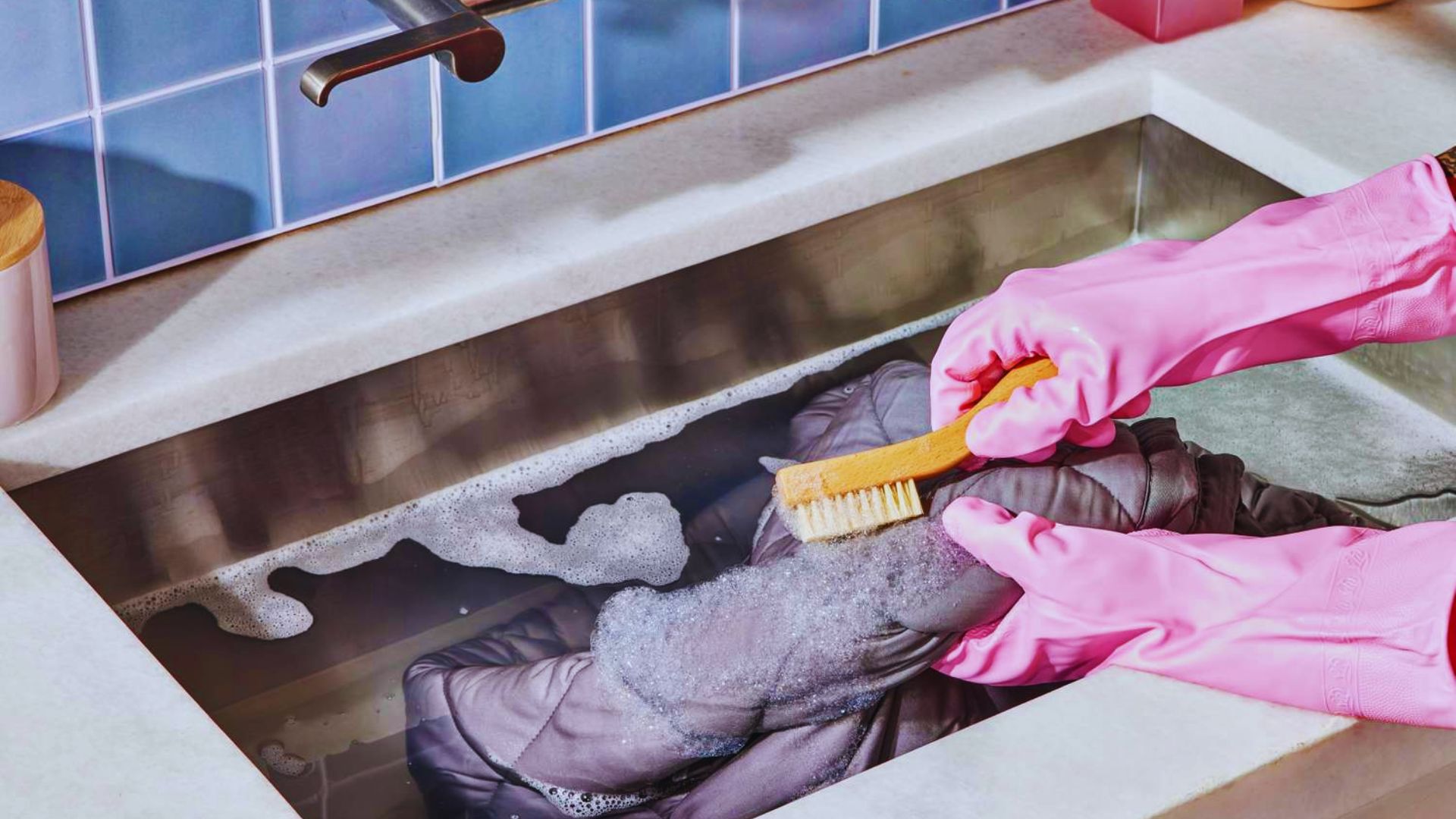 Gently Scrub Stained Areas