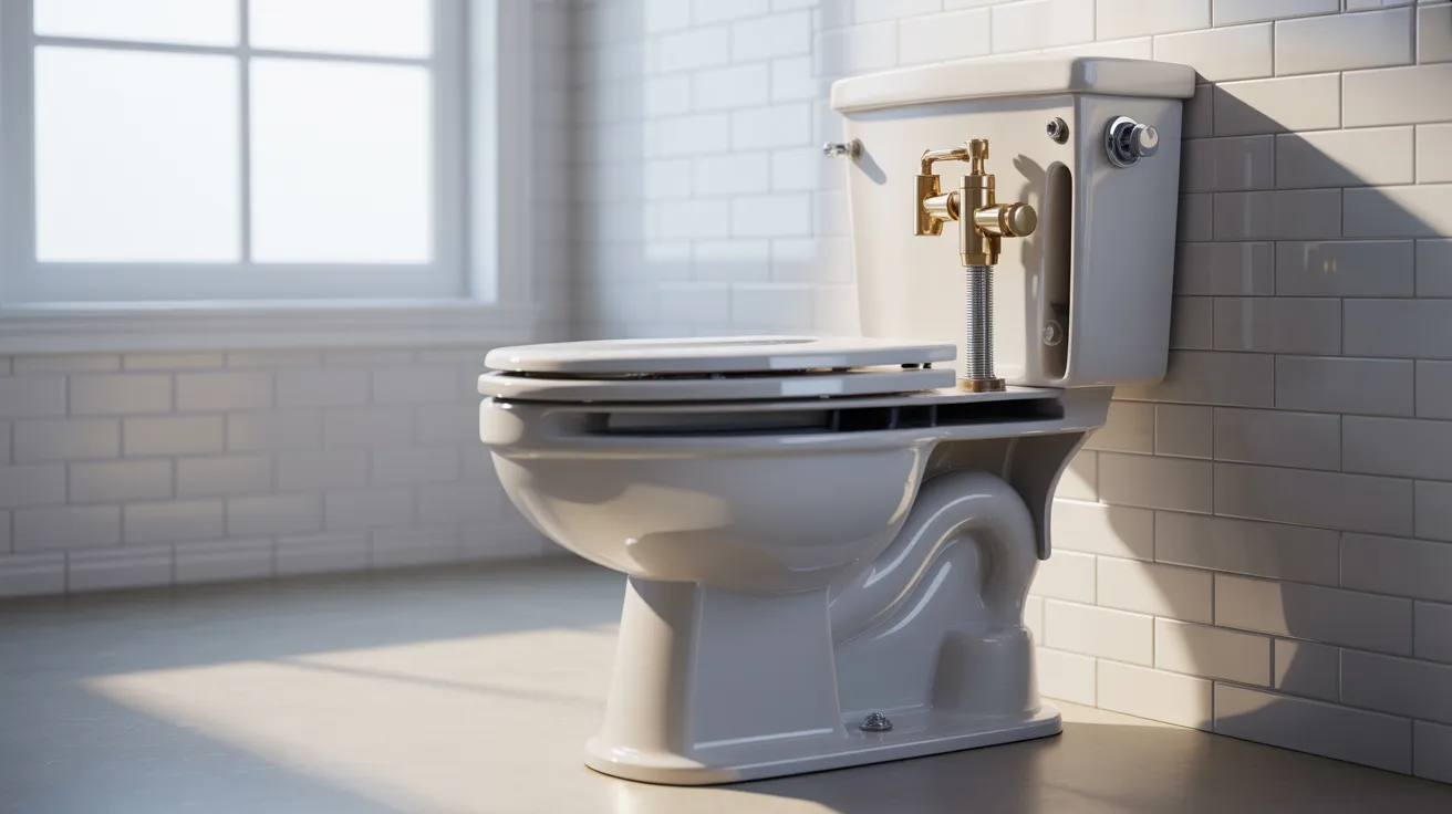 Bathroom toilet with visual elements showing key factors affecting lifespan like maintenance, water quality, and build.