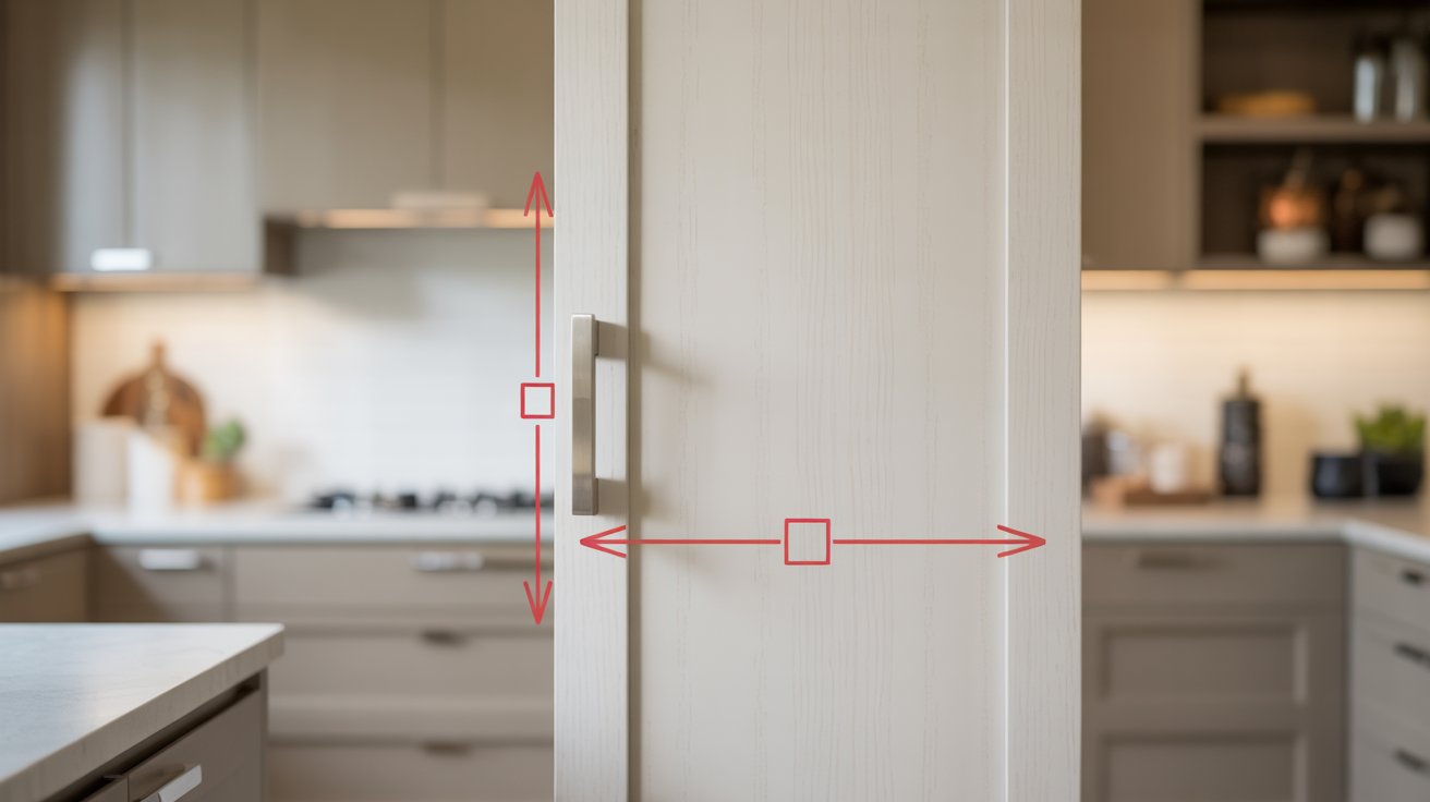 A kitchen featuring an open door leading to the outside, allowing natural light to enter the space.
