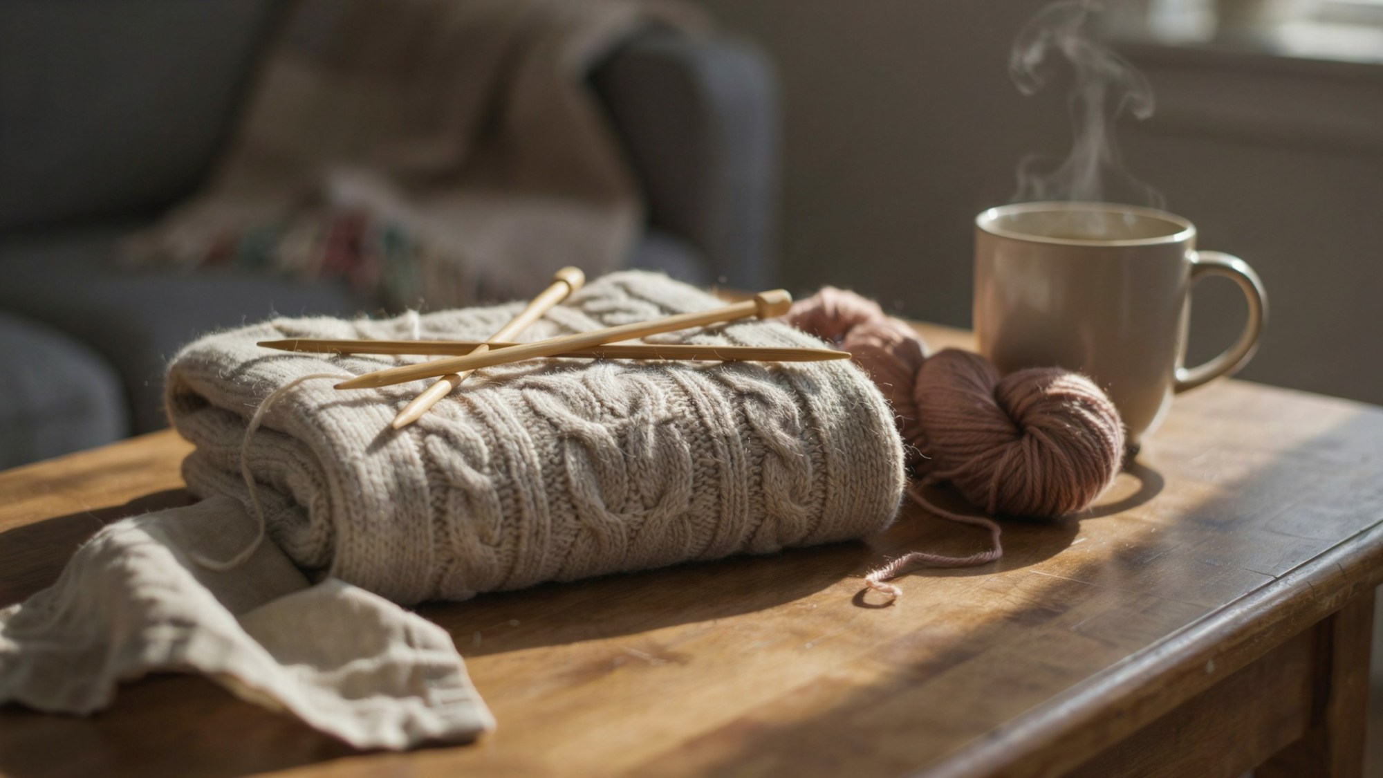 A wool sweater prepared for careful shrinking using heat and moisture.