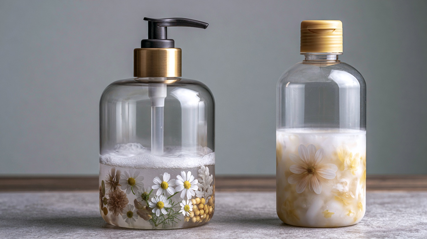 Homemade foaming hand soap compared with store-bought soap.