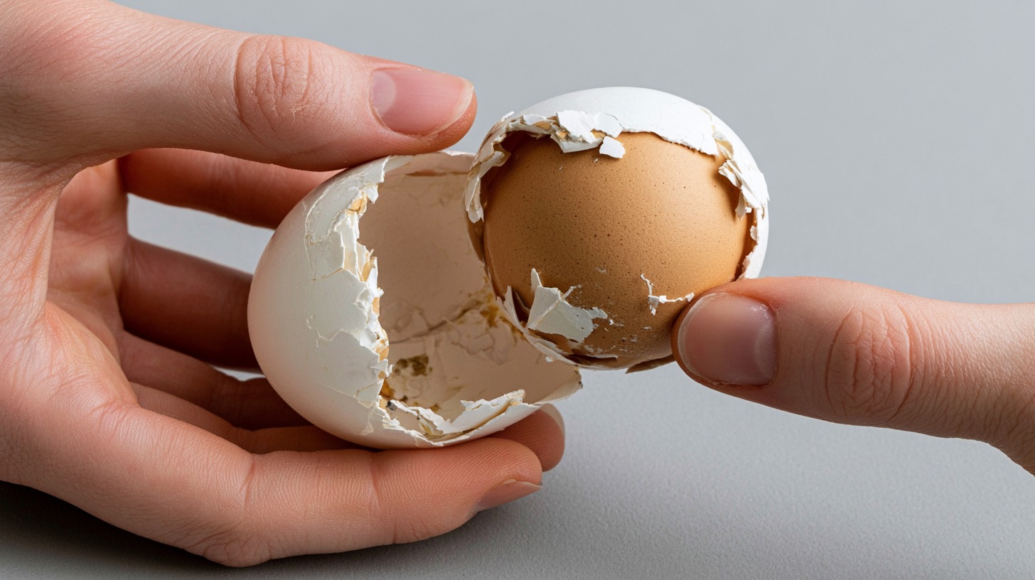 Warm boiled egg peeling easily