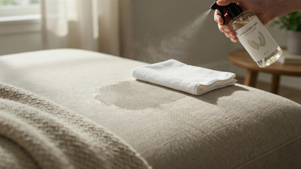 Cleaning a microfiber couch safely.