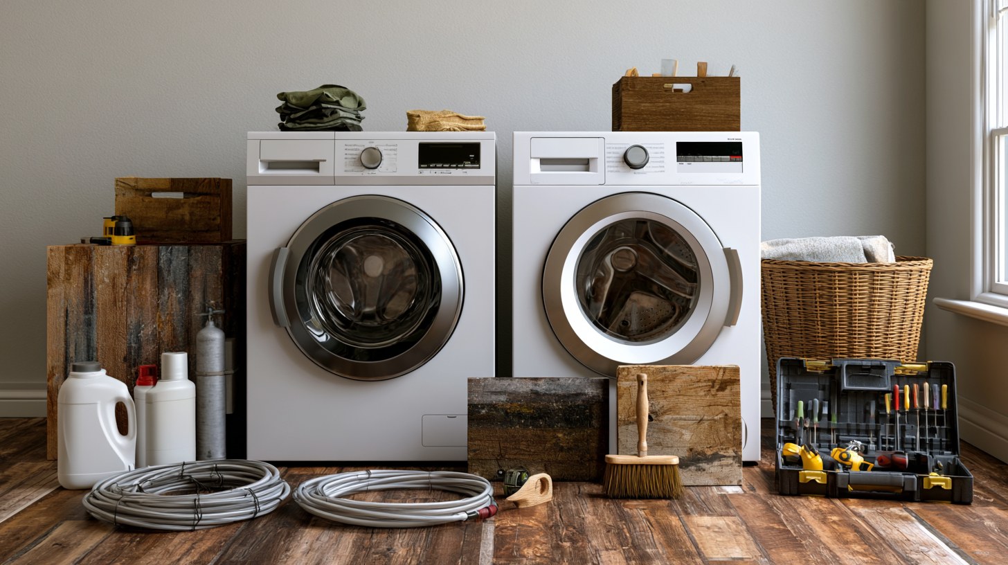 Washer and dryer with maintenance supplies