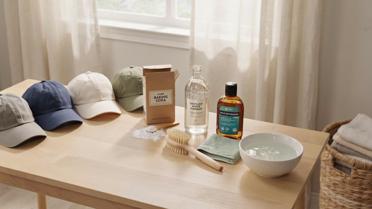 Hat cleaning supplies for removing sweat stains.