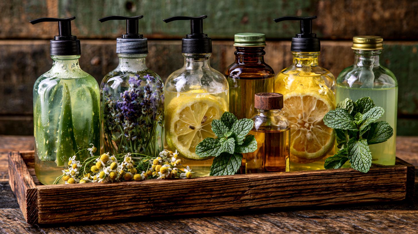 Different homemade foaming hand soap variations.