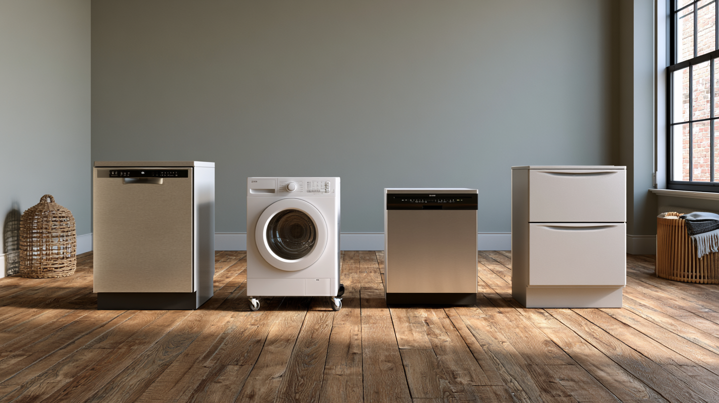 Comparison of built-in, portable, countertop, and drawer dishwashers.